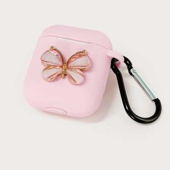 3/$25❗️Silicone Crystal Butterfly AirPods Case 1/2 Generation - Picture 3 of 4